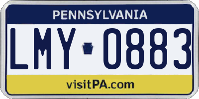 PA license plate LMY0883
