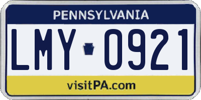PA license plate LMY0921