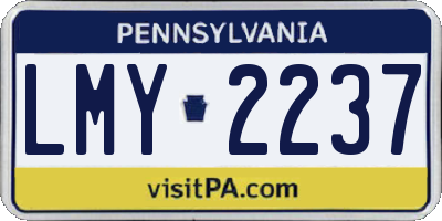 PA license plate LMY2237