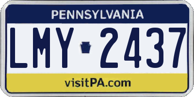 PA license plate LMY2437