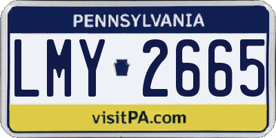 PA license plate LMY2665
