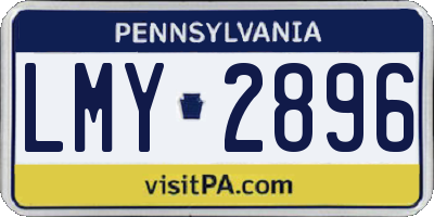 PA license plate LMY2896