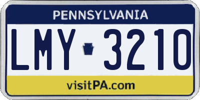 PA license plate LMY3210