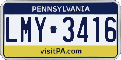 PA license plate LMY3416
