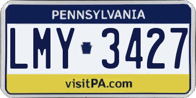PA license plate LMY3427
