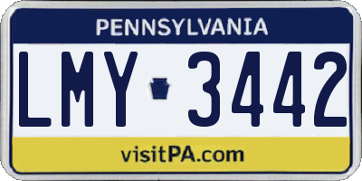 PA license plate LMY3442
