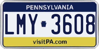 PA license plate LMY3608
