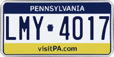 PA license plate LMY4017