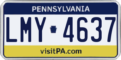 PA license plate LMY4637