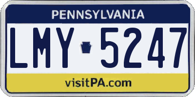 PA license plate LMY5247