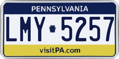 PA license plate LMY5257