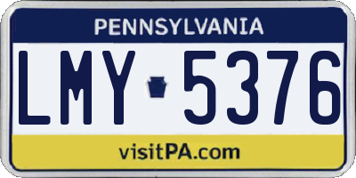 PA license plate LMY5376