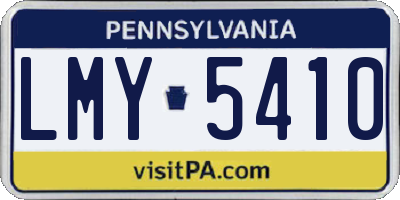PA license plate LMY5410