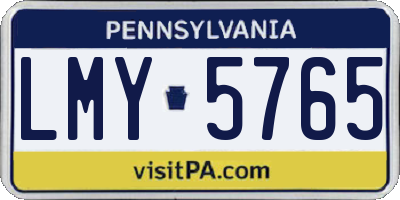 PA license plate LMY5765