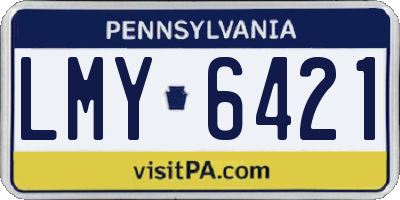 PA license plate LMY6421