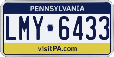 PA license plate LMY6433