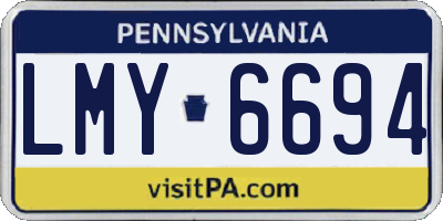 PA license plate LMY6694