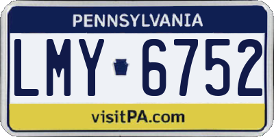 PA license plate LMY6752