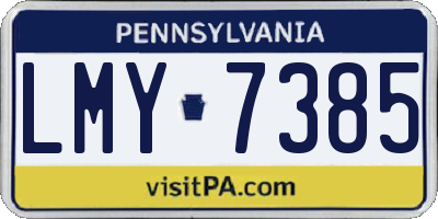 PA license plate LMY7385