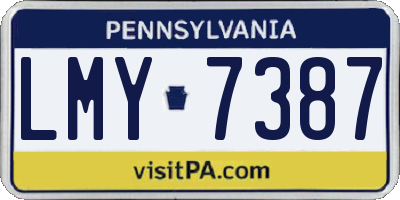 PA license plate LMY7387