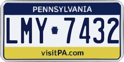 PA license plate LMY7432