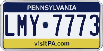 PA license plate LMY7773