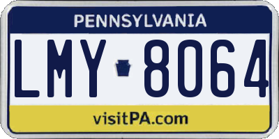 PA license plate LMY8064