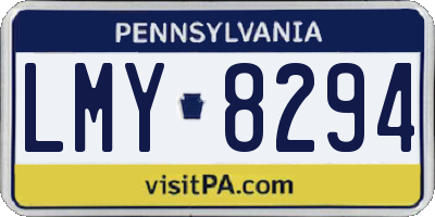 PA license plate LMY8294