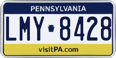 PA license plate LMY8428