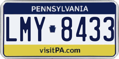 PA license plate LMY8433