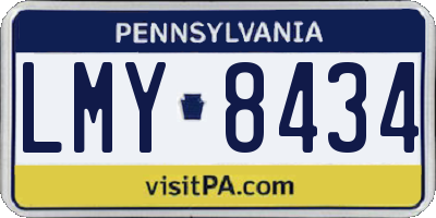 PA license plate LMY8434