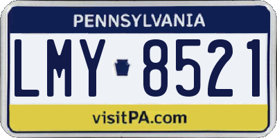 PA license plate LMY8521