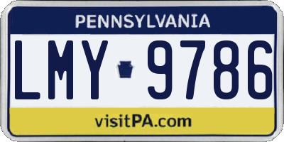 PA license plate LMY9786