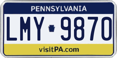 PA license plate LMY9870