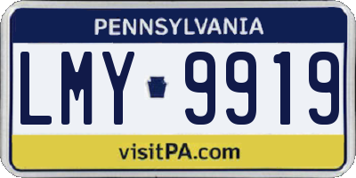 PA license plate LMY9919