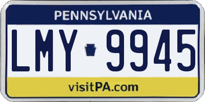 PA license plate LMY9945