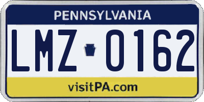 PA license plate LMZ0162
