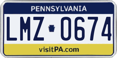 PA license plate LMZ0674
