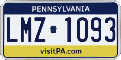 PA license plate LMZ1093