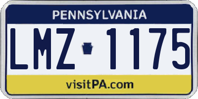 PA license plate LMZ1175