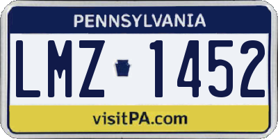 PA license plate LMZ1452