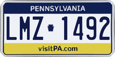 PA license plate LMZ1492