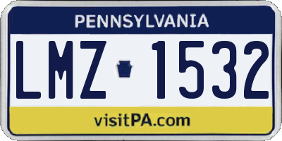 PA license plate LMZ1532