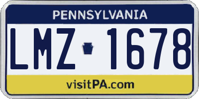 PA license plate LMZ1678