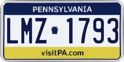 PA license plate LMZ1793