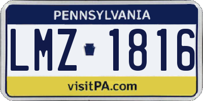 PA license plate LMZ1816