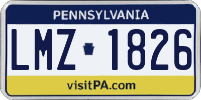 PA license plate LMZ1826