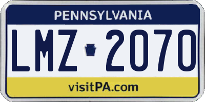 PA license plate LMZ2070