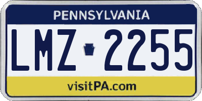 PA license plate LMZ2255