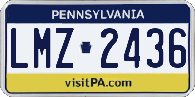 PA license plate LMZ2436